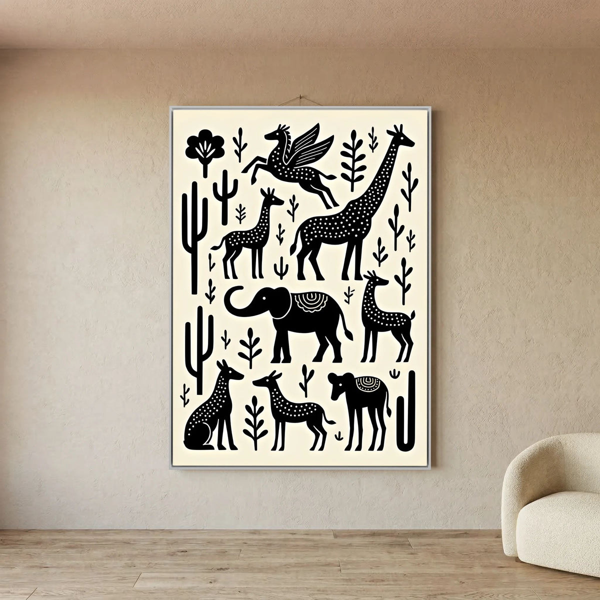 The Planes Black & White Abstract Wall Art