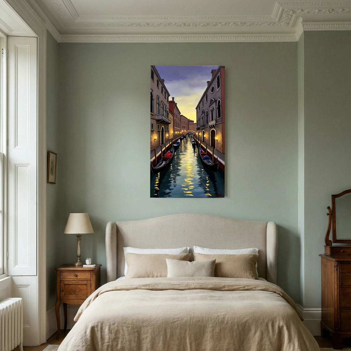 Venice River Scene Canvas Wall Art