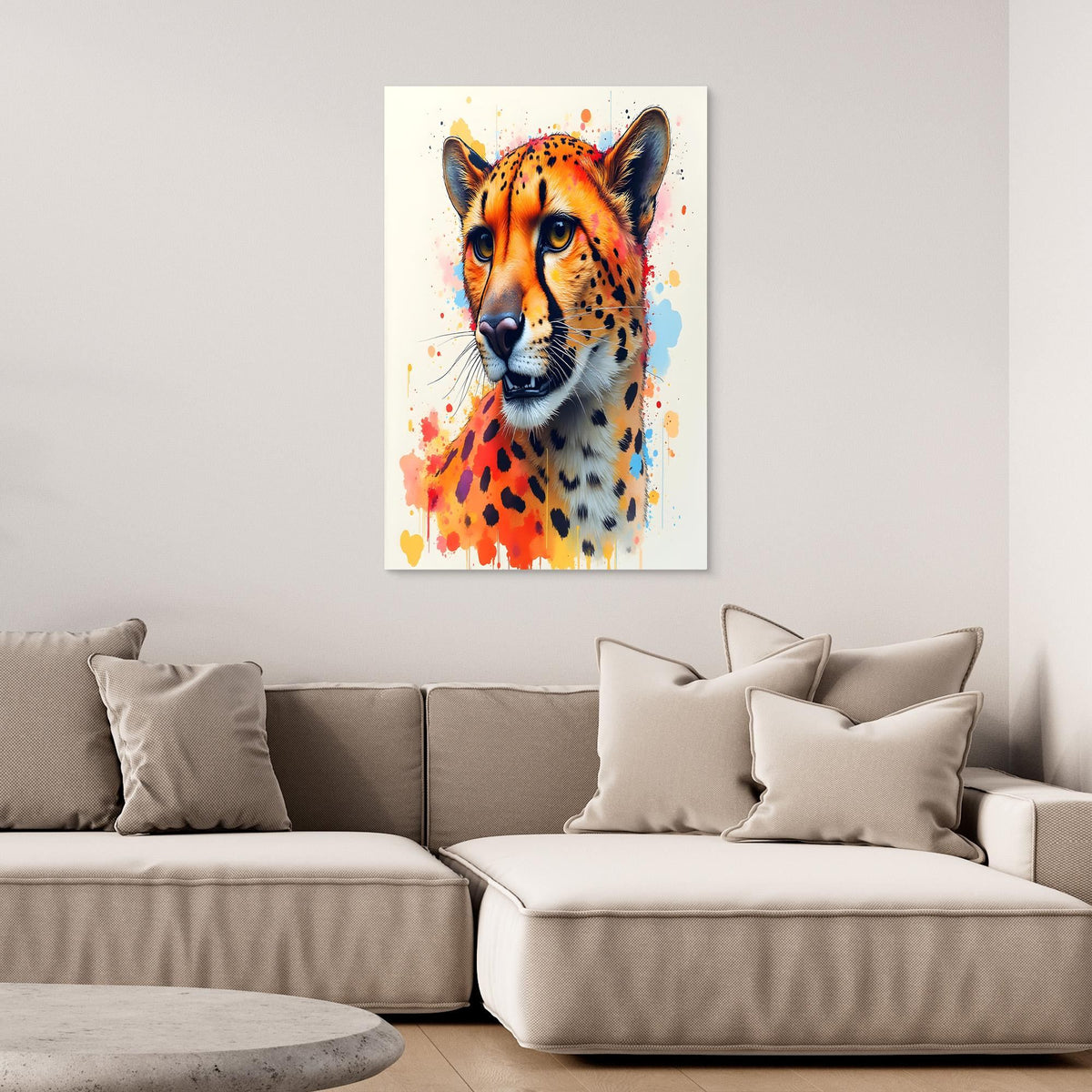 Abstract Cheetah Minimalist Ink Style
