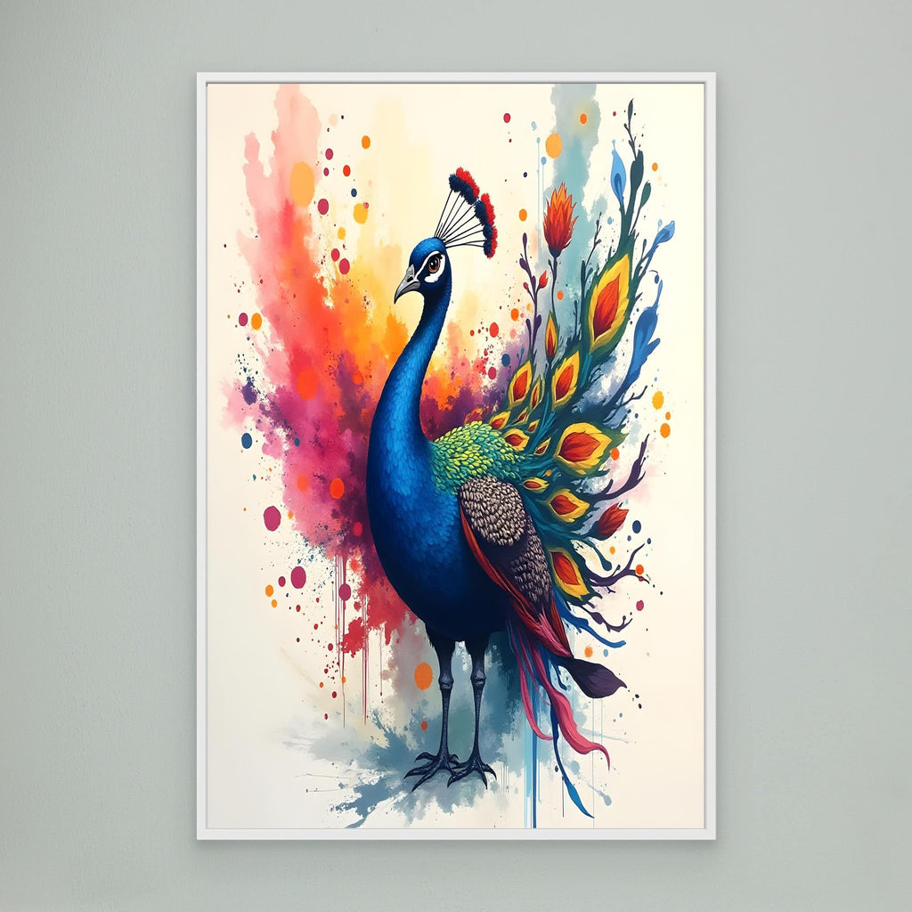 Vibrant Ink Style Peacock Colourful Abstract