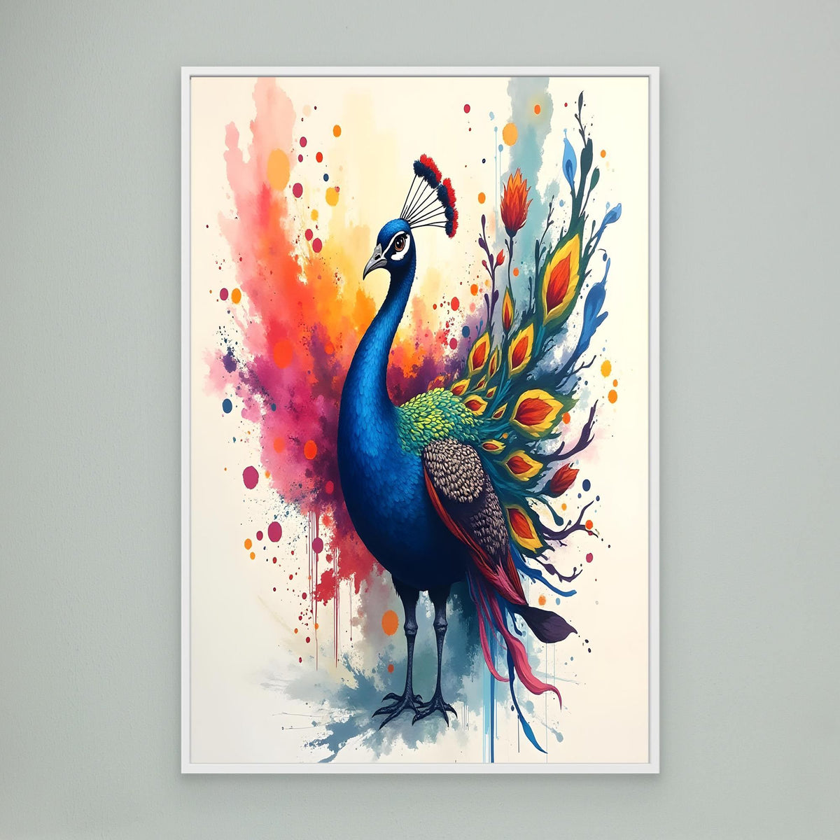 Vibrant Ink Style Peacock Colourful Abstract