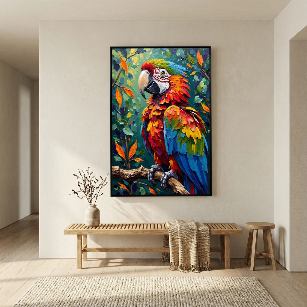 A Vibrant Macaw Stand Out In Any Room Minimalist Wall Canvas