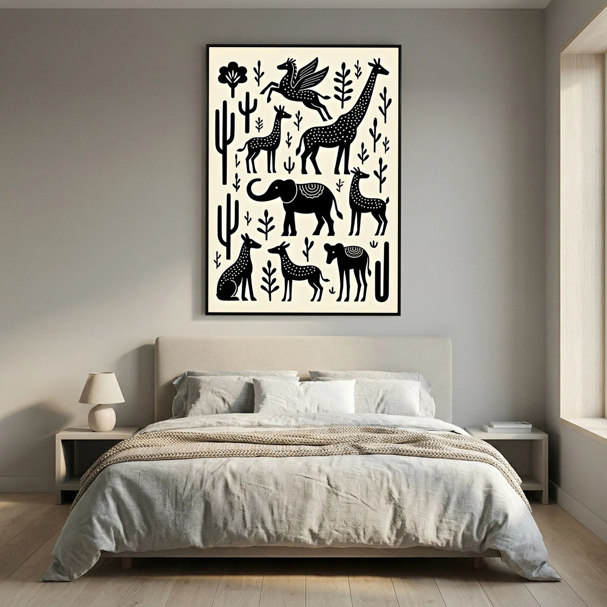 The Planes Black & White Abstract Wall Art