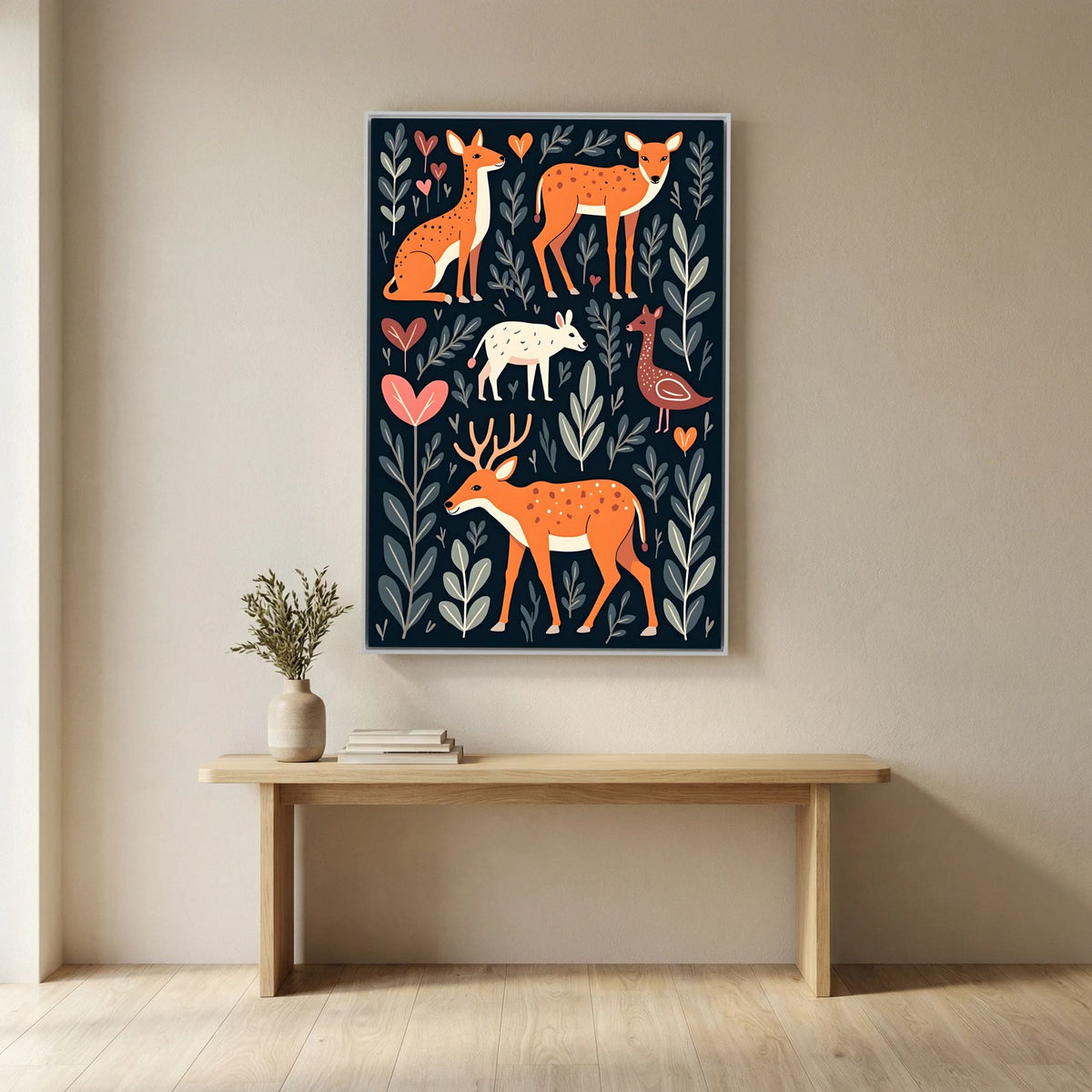 Abstract Forest with Hearts
