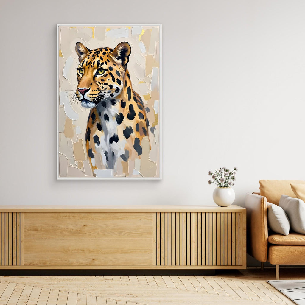 Leopard Oil Style Abstract Minimalist Wall Decor Muted Colours