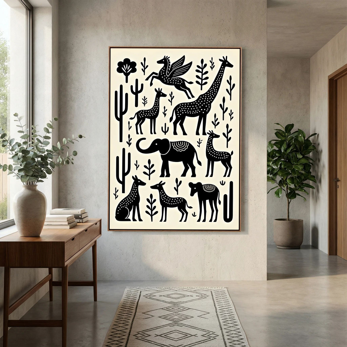 The Planes Black & White Abstract Wall Art