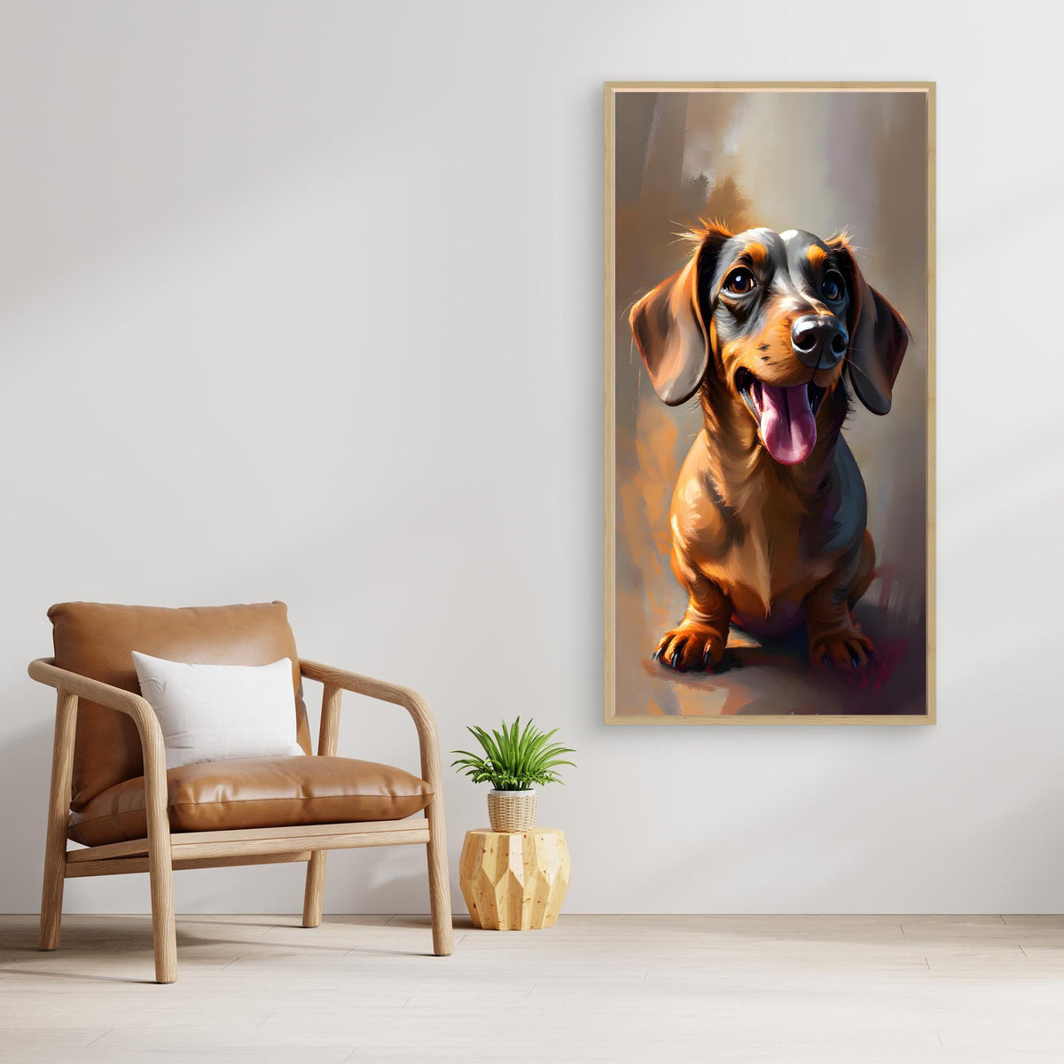 Abstract Happy Dachshund 
