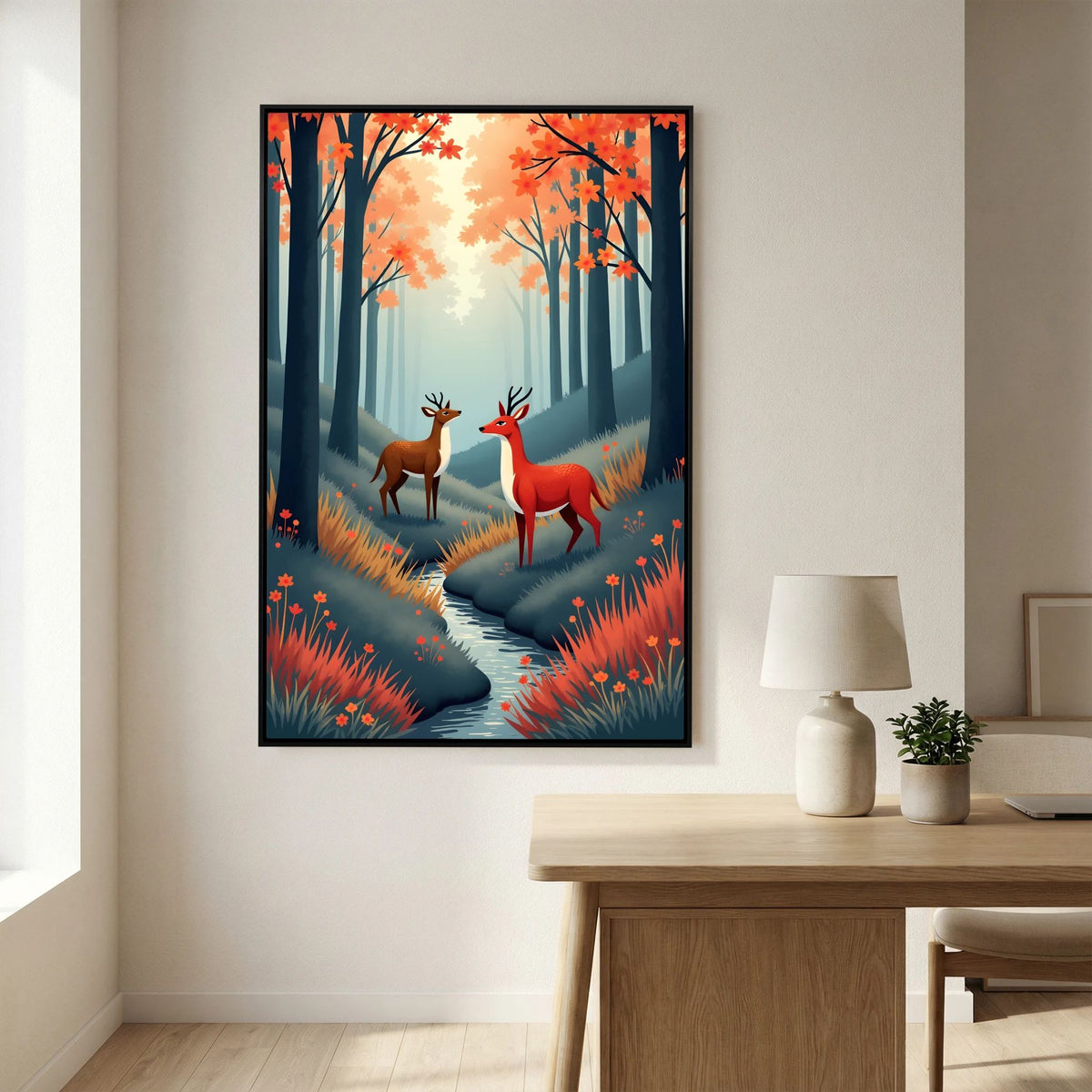 Forest Scene Abstract Deer
