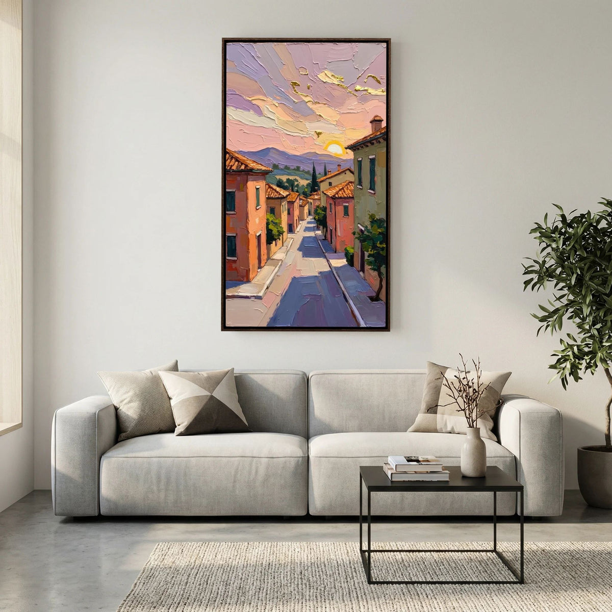 Abstract Street Scene Oil Style Wall Art