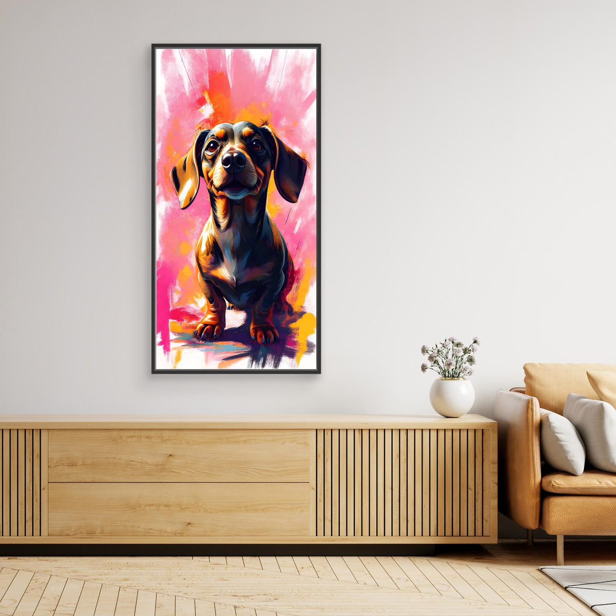 Abstract Dachshund Vision In Pink