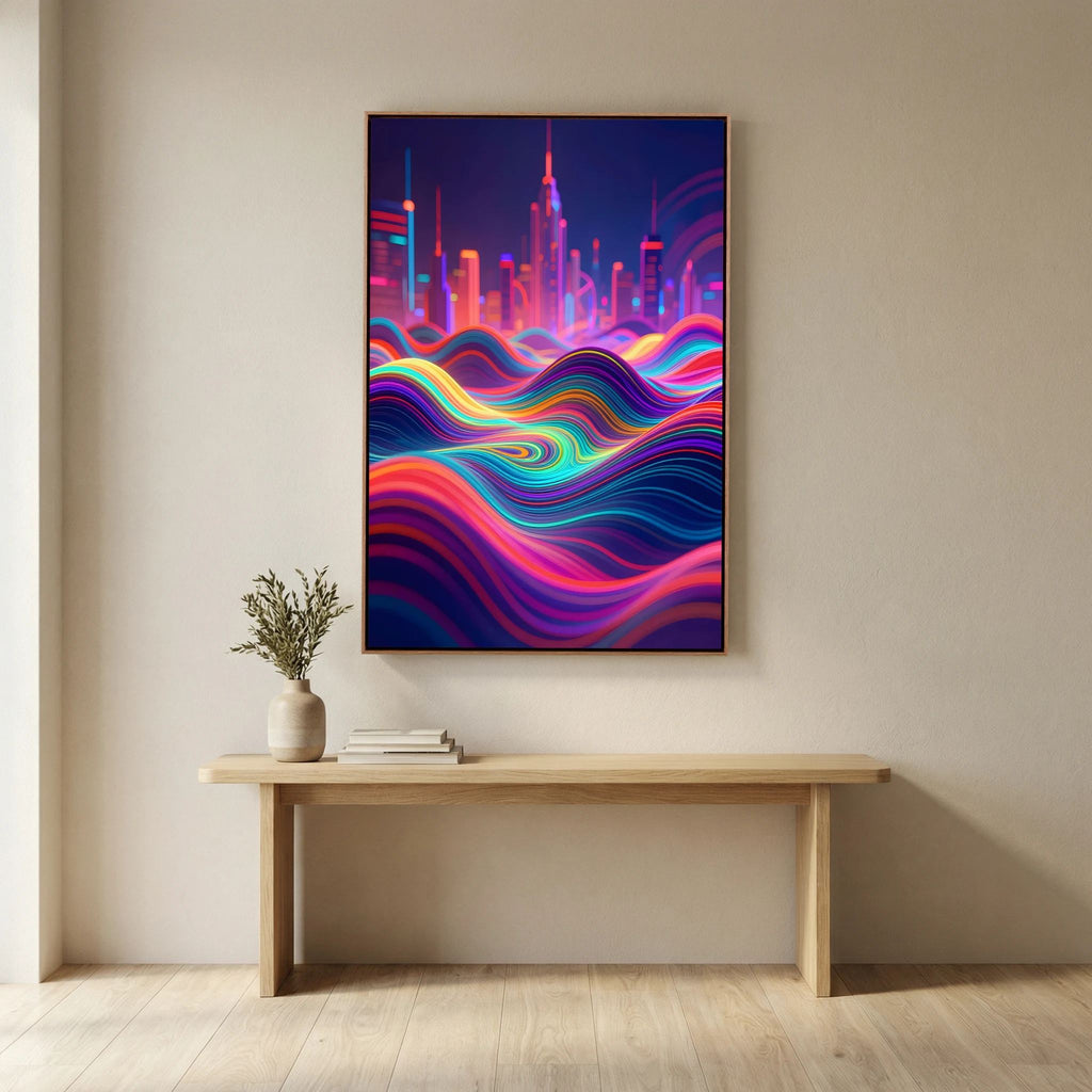 Neon City Vibes Canvas Wall Art