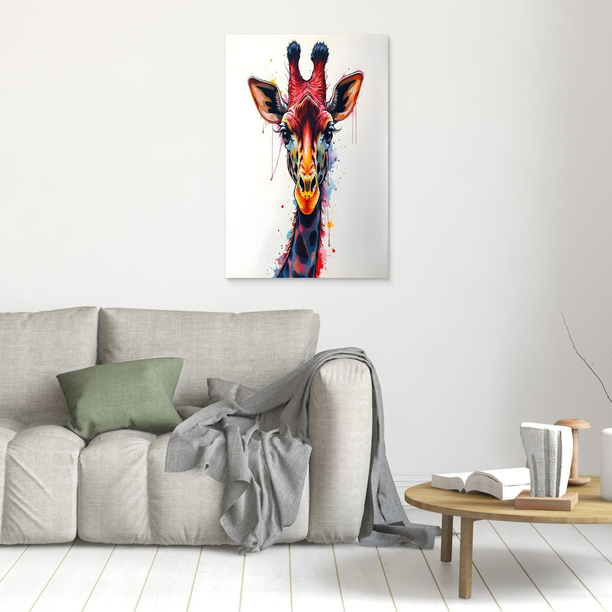 Giraffe Wall Art Minimalist Ink Style