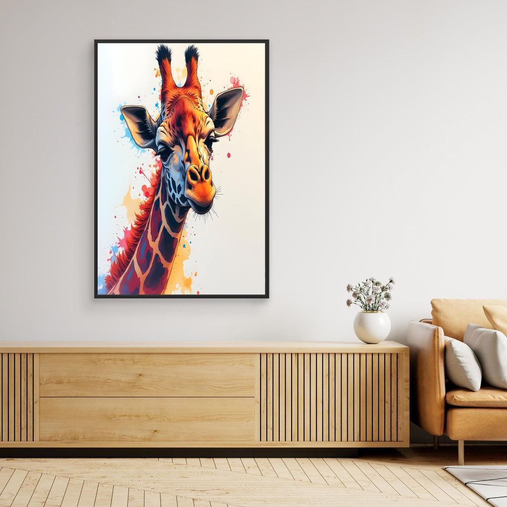 Abstract Giraffe Canvas Minimalist Ink Style
