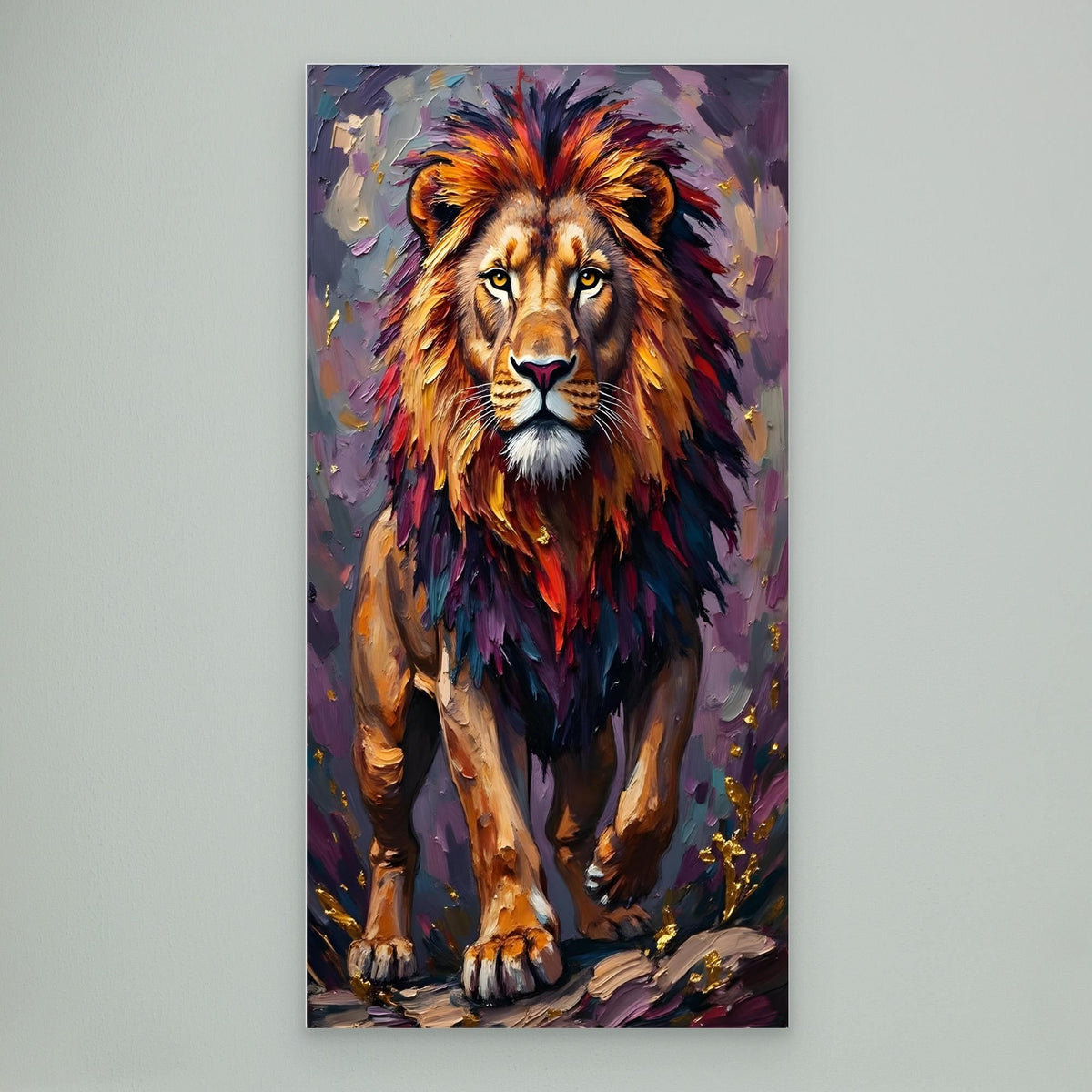 Abstract Lion Minimalist Oil Style