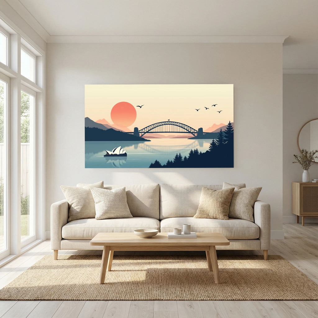 Abstract Sydney Harbour Boat At Sunset