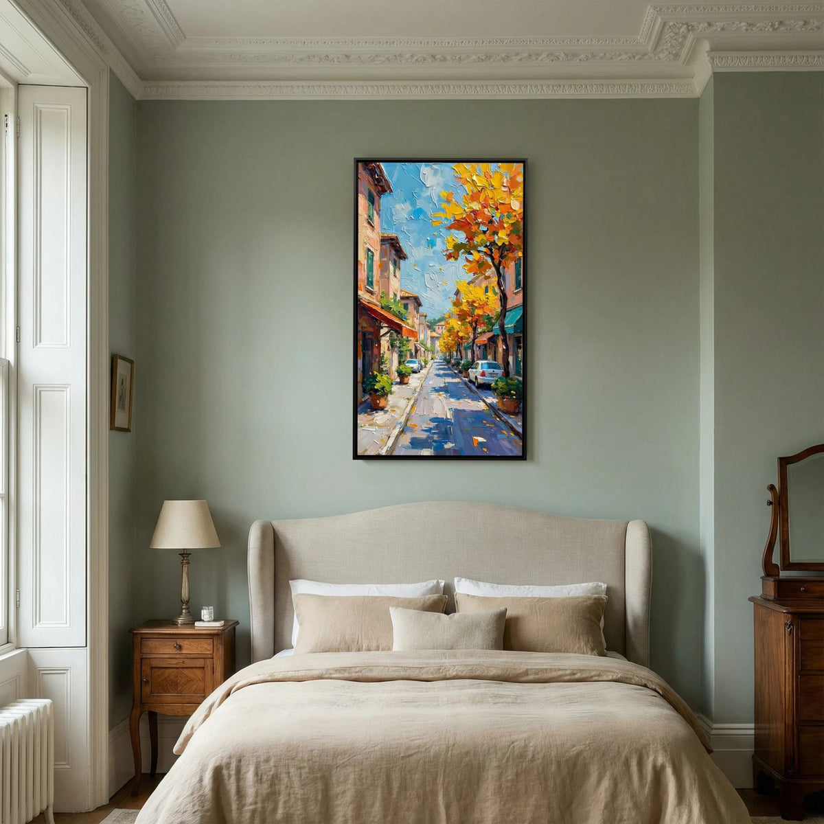 Street Scene Oil Style Wall Canvas