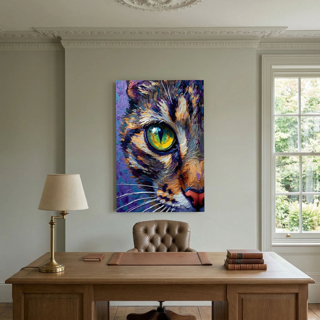 Abstract Domestic Cat Oil Style Canvas Minimalist Wall Decor