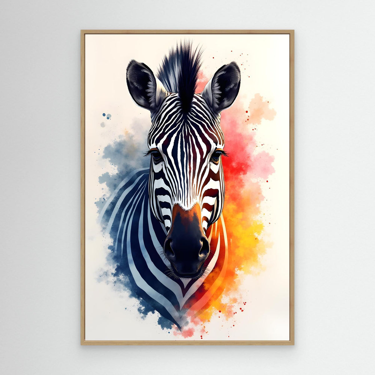 Safari Zebra Ink Style Minimalist Wall Decor
