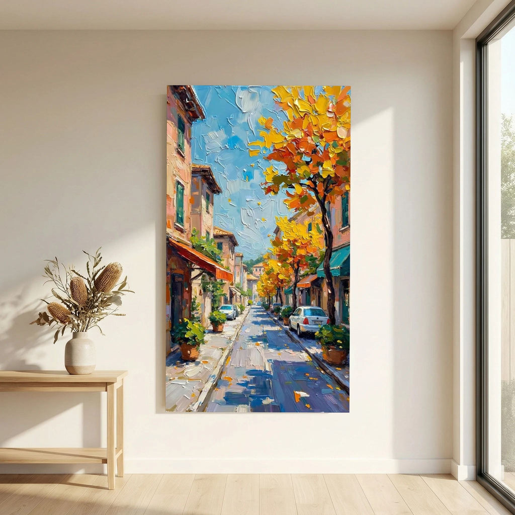 Street Scene Oil Style Wall Canvas