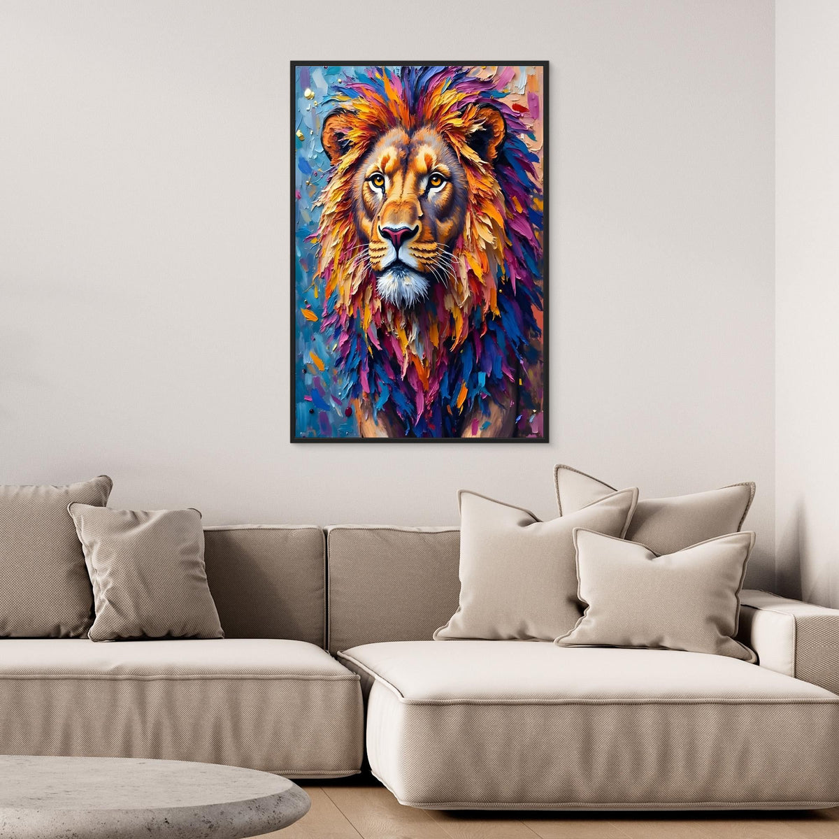 Lions Stare Oil Style