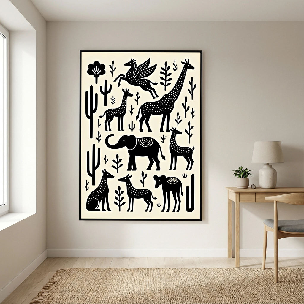 The Planes Black & White Abstract Wall Art