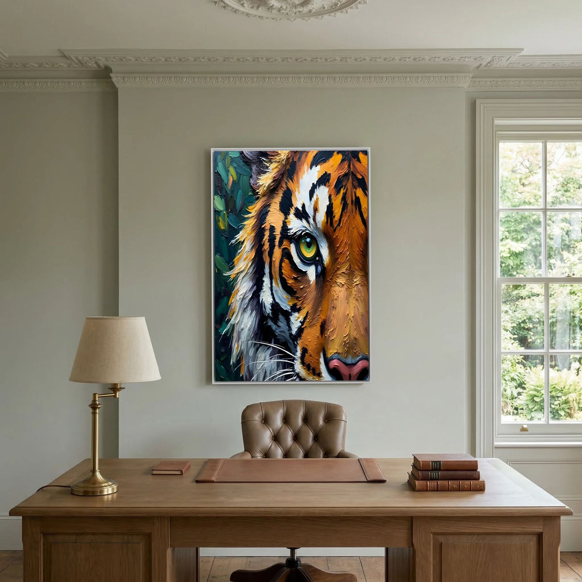 Bold Tiger Abstract Oil Style Canvas Wall Art