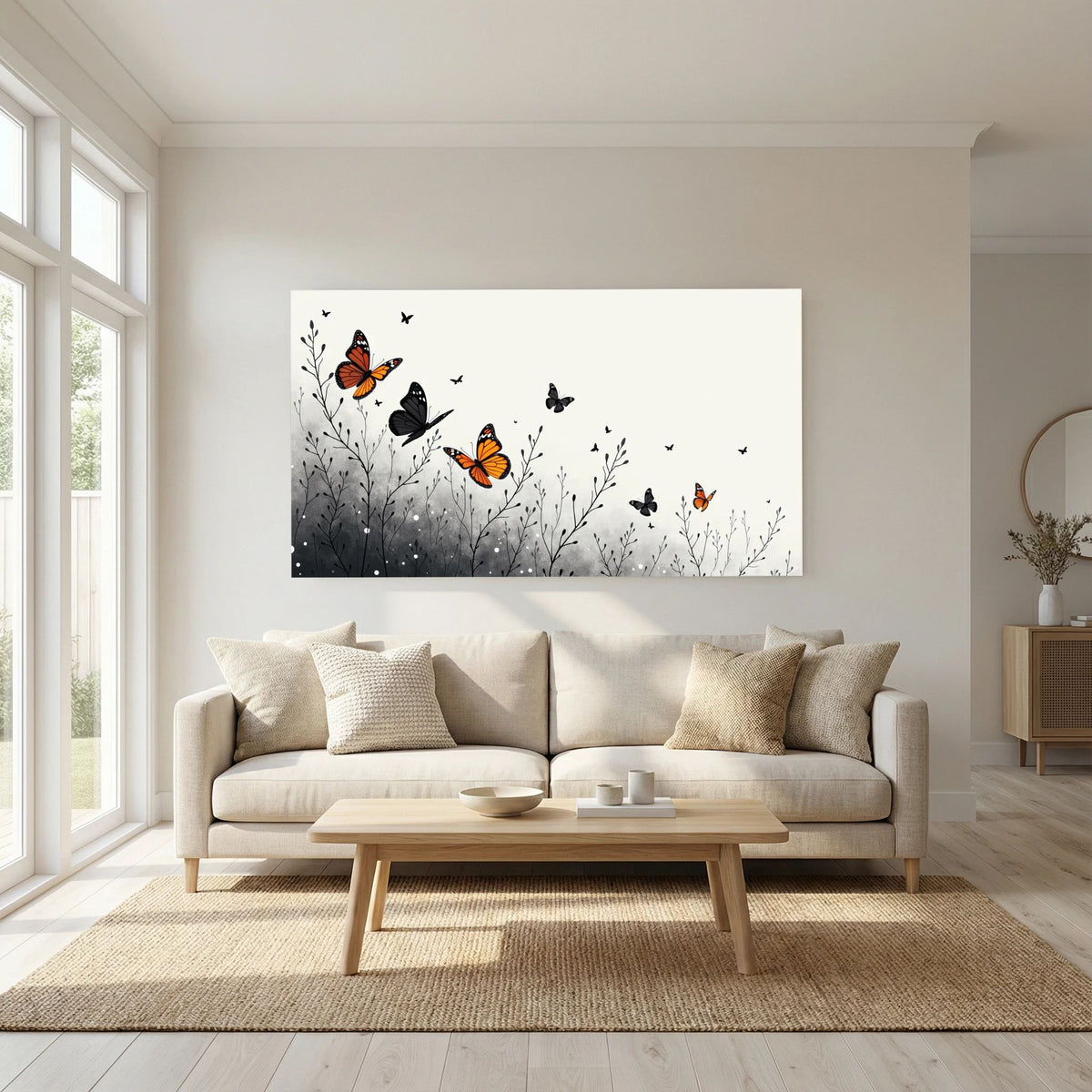 Butterfly In Flight Wall Canvas Art