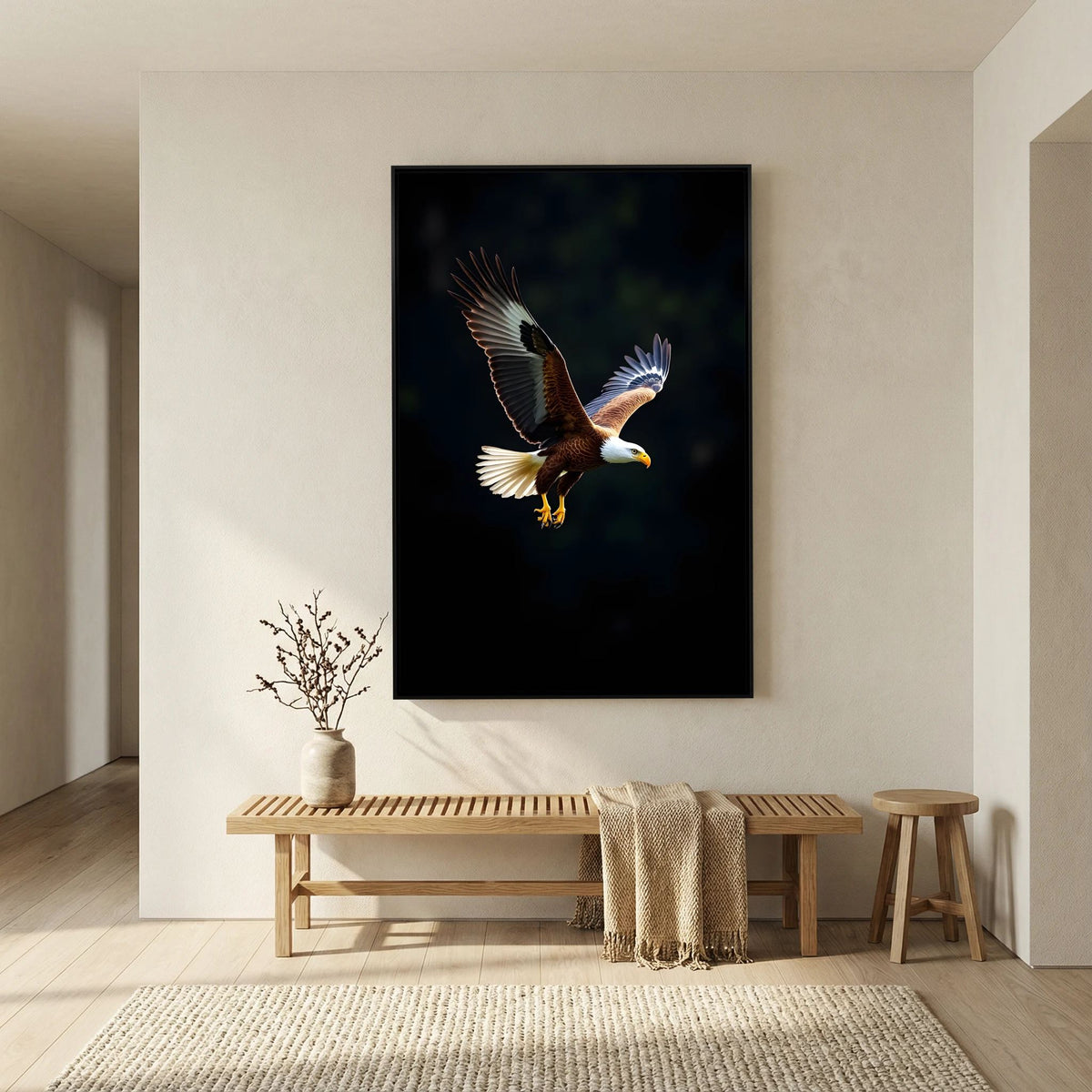 Minimalist Eagle Canvas Wildlife Wall Art