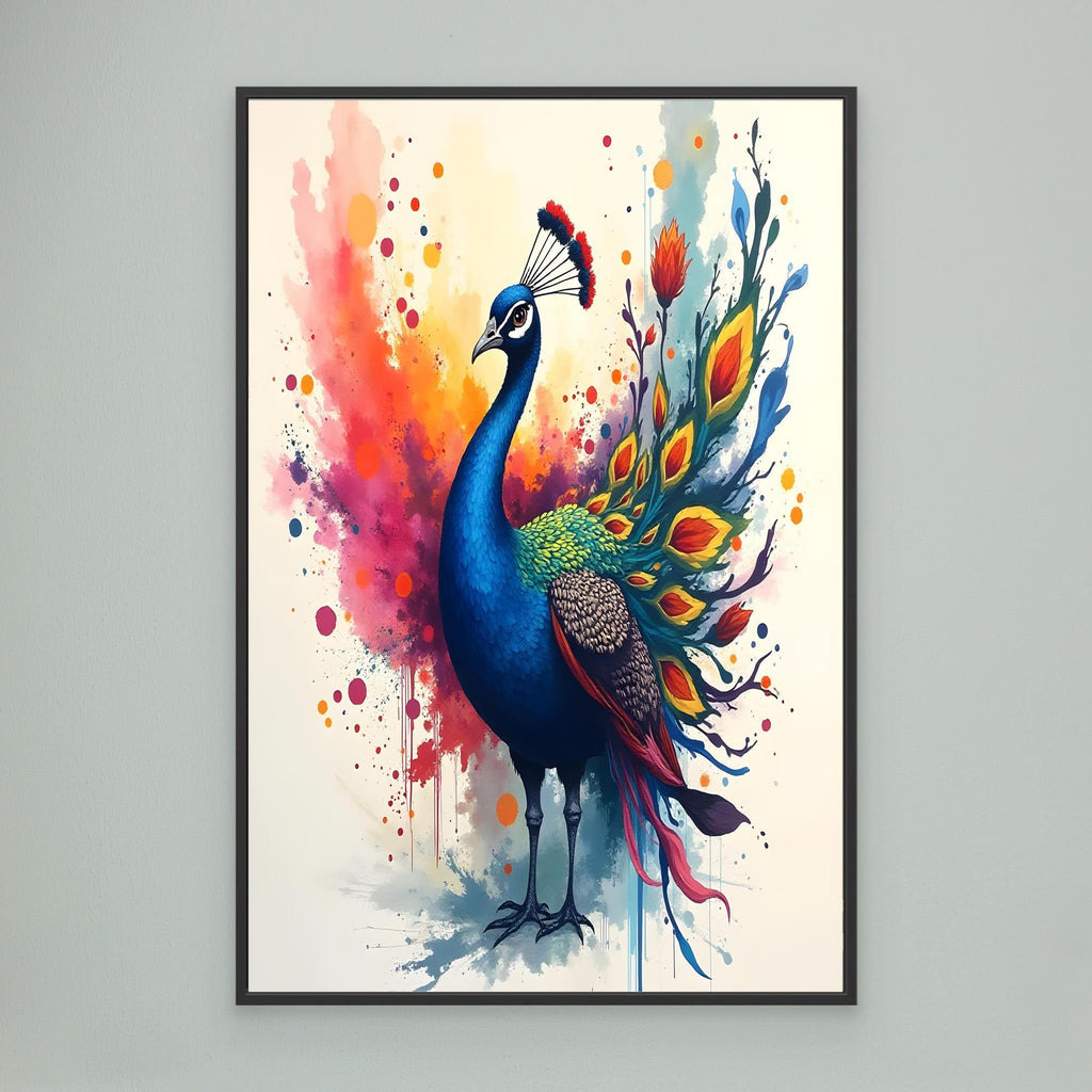 Vibrant Ink Style Peacock Colourful Abstract