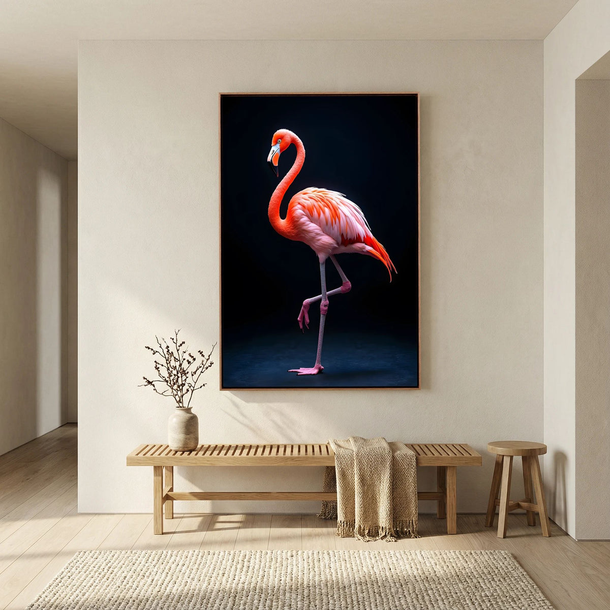 Stunning Picture Of A flamingo Minimalist Wall Canvas