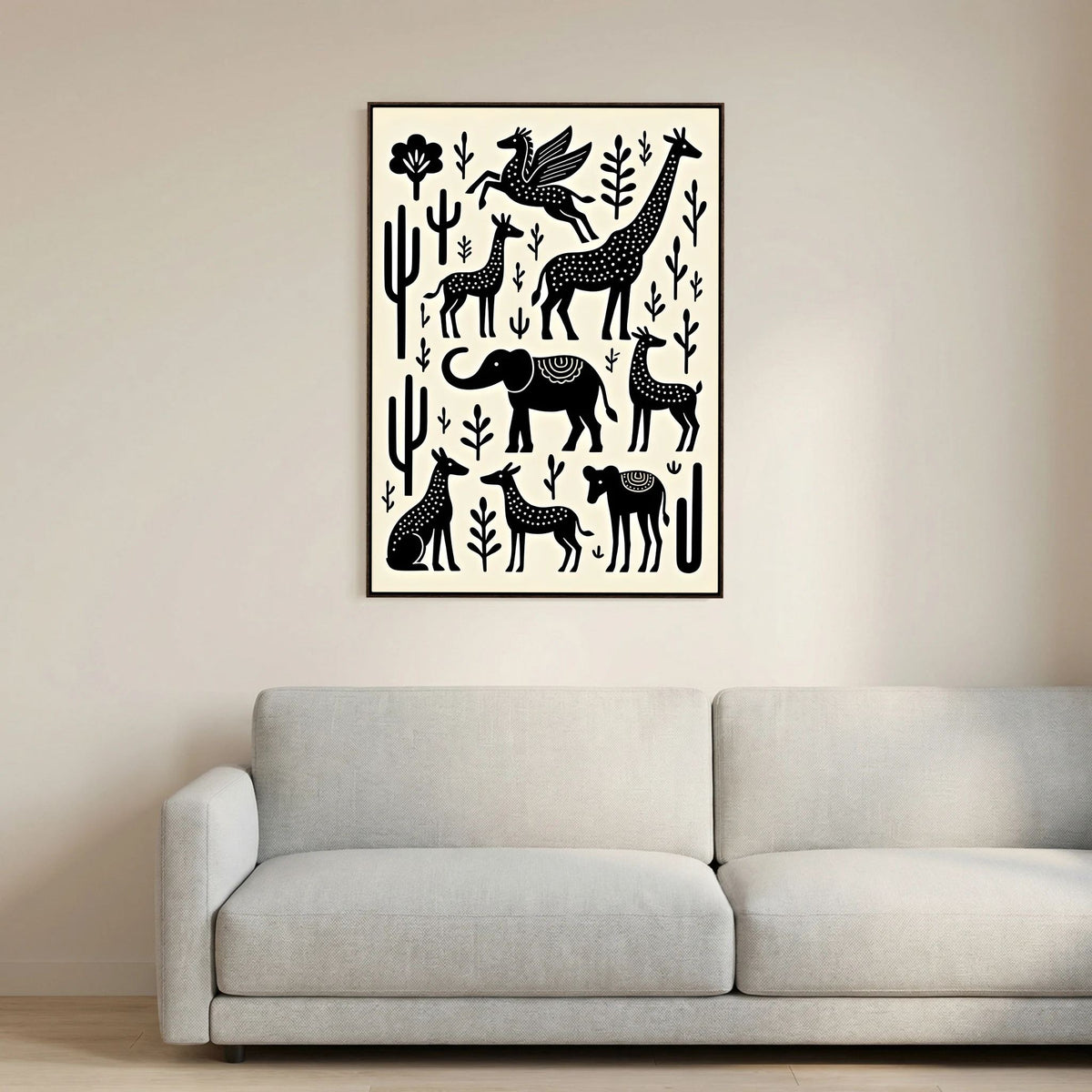 The Planes Black & White Abstract Wall Art
