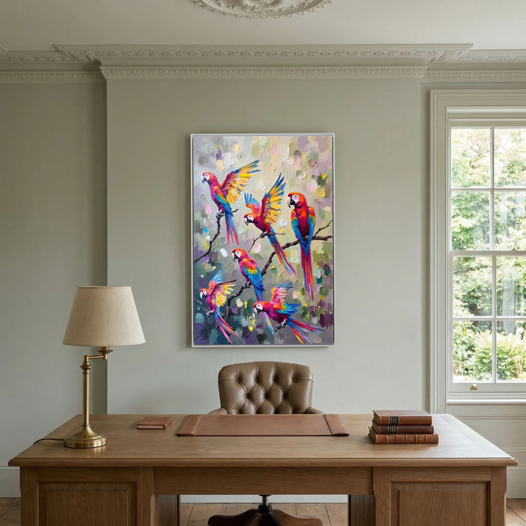 Macaw Abstract Oil Style Canvas Great Gift Idea 