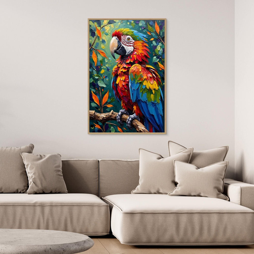 A Vibrant Macaw Stand Out In Any Room Minimalist Wall Canvas