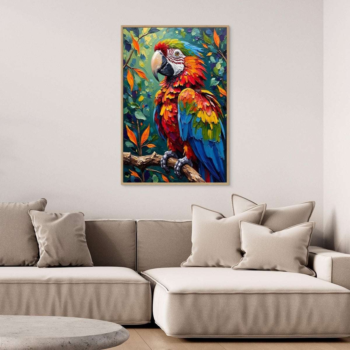 A Vibrant Macaw Stand Out In Any Room Minimalist Wall Canvas