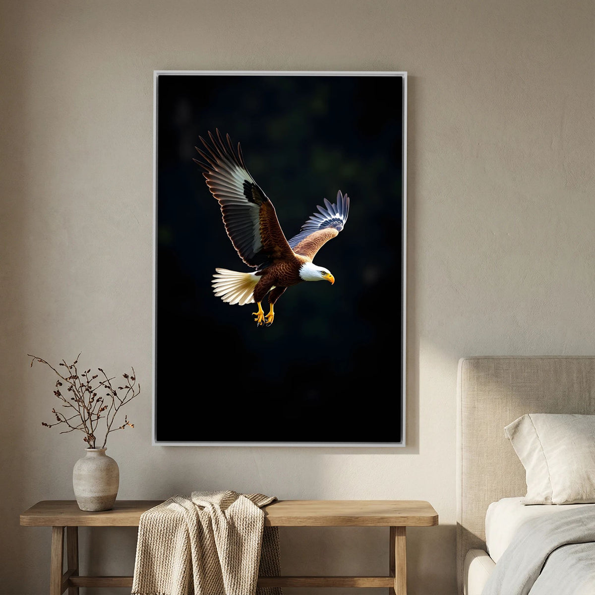 Minimalist Eagle Canvas Wildlife Wall Art