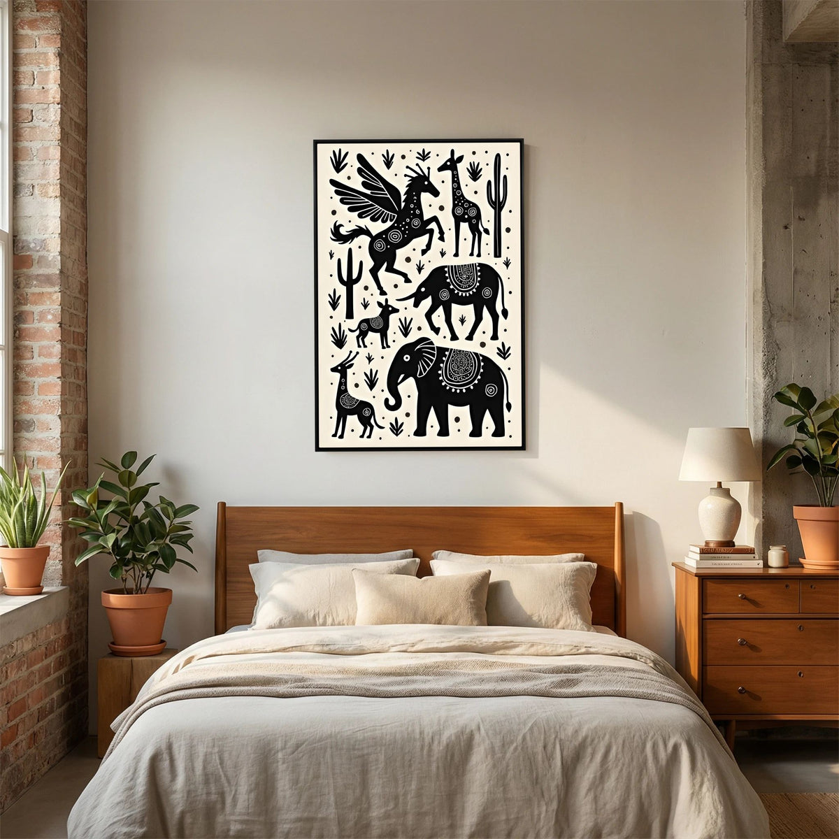 Mystical African Animal Canvas Wall Art