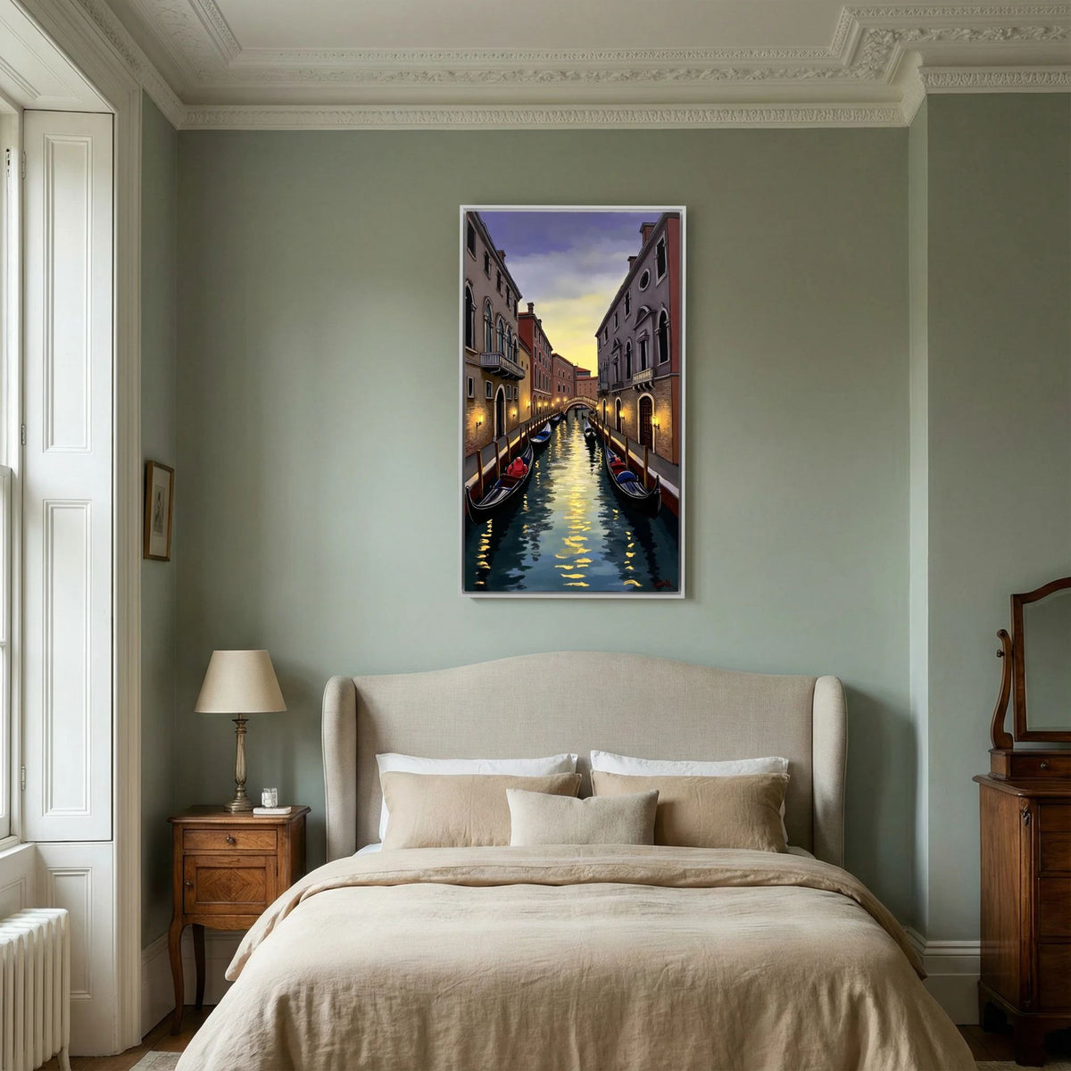 Venice River Scene Canvas Wall Art