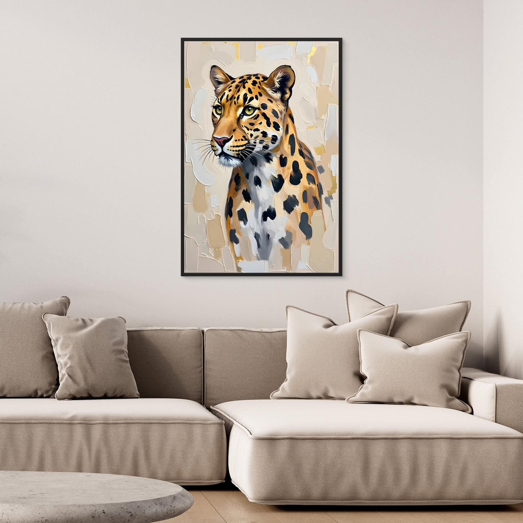 Leopard Oil Style Abstract Minimalist Wall Decor Muted Colours
