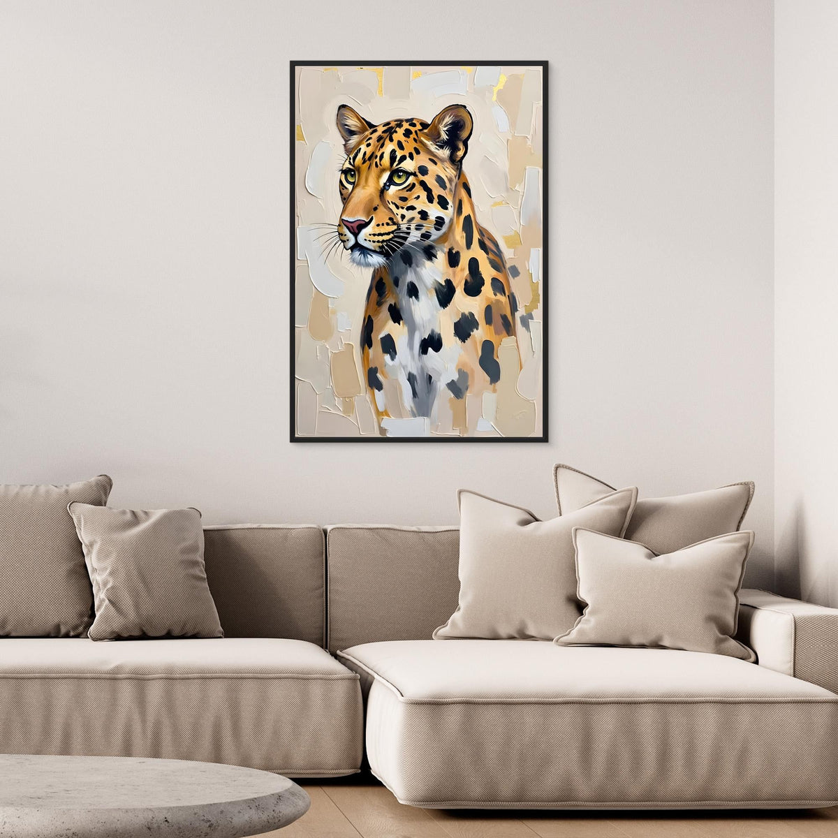 Leopard Oil Style Abstract Minimalist Wall Decor Muted Colours
