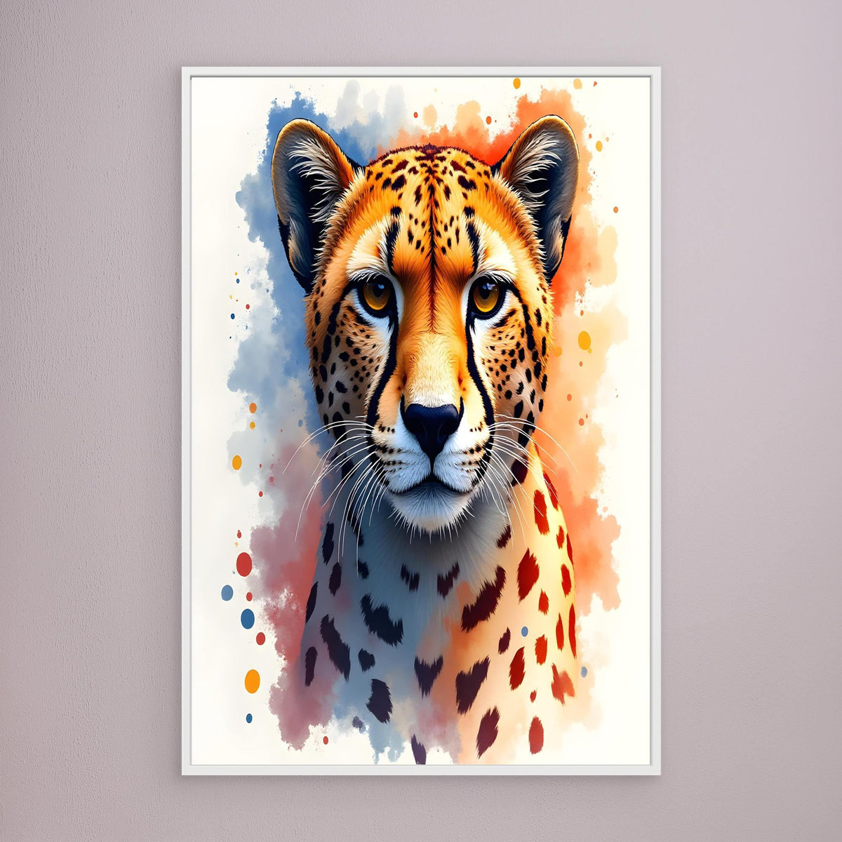 Abstract Cheetah Minimalist Ink Style 