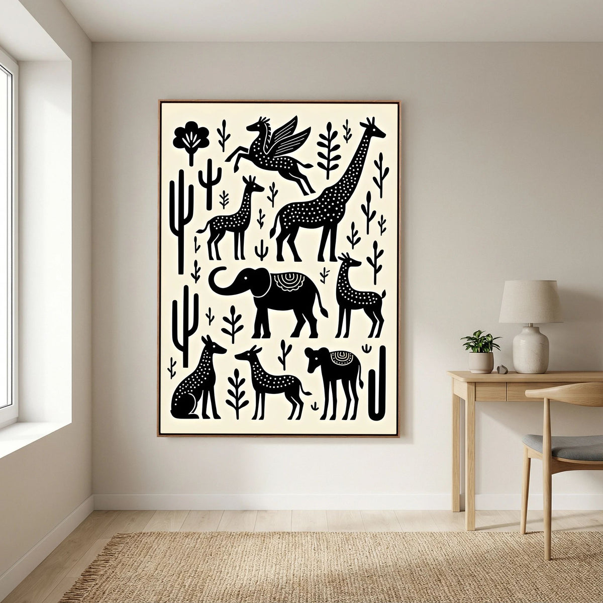 The Planes Black & White Abstract Wall Art