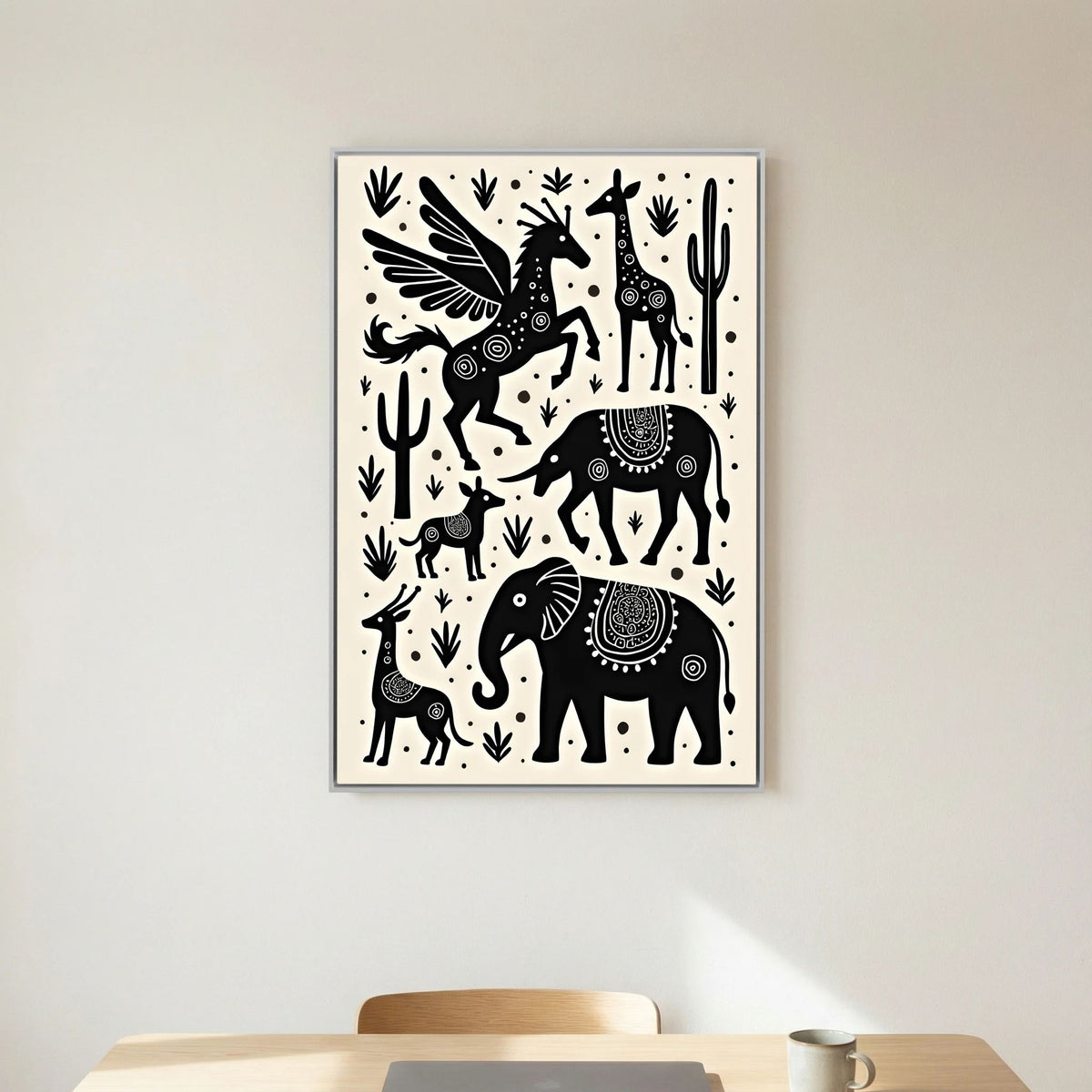 Mystical African Animal Canvas Wall Art