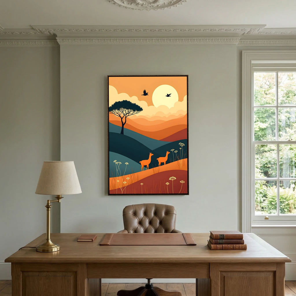 Duo Of Alpaca Abstract Wall Canvas
