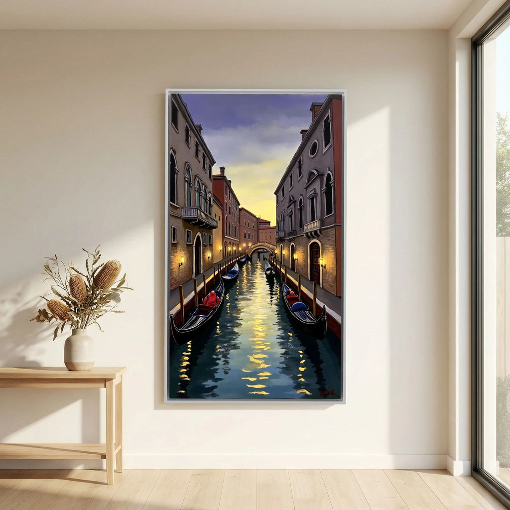 Venice River Scene Canvas Wall Art