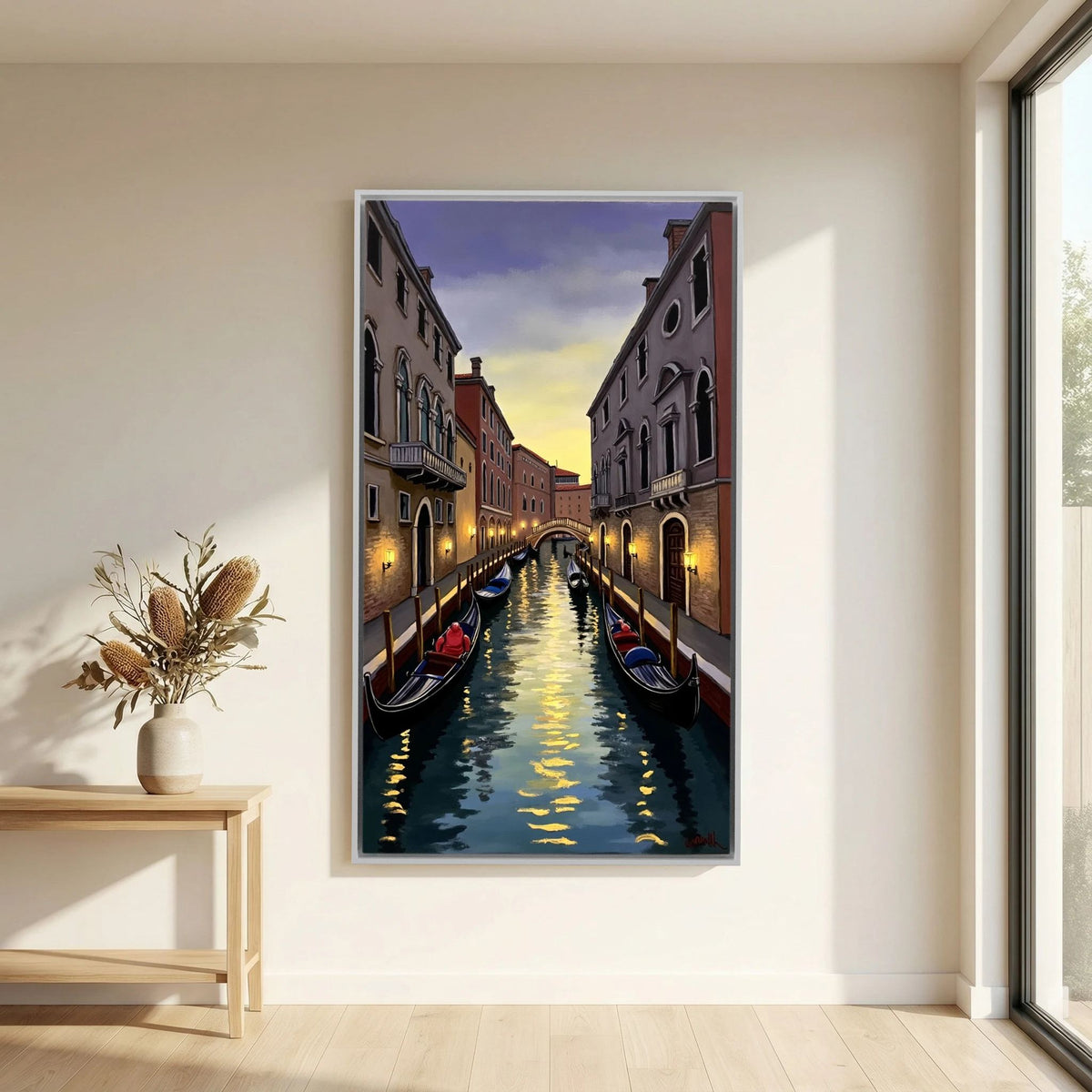 Venice River Scene Canvas Wall Art