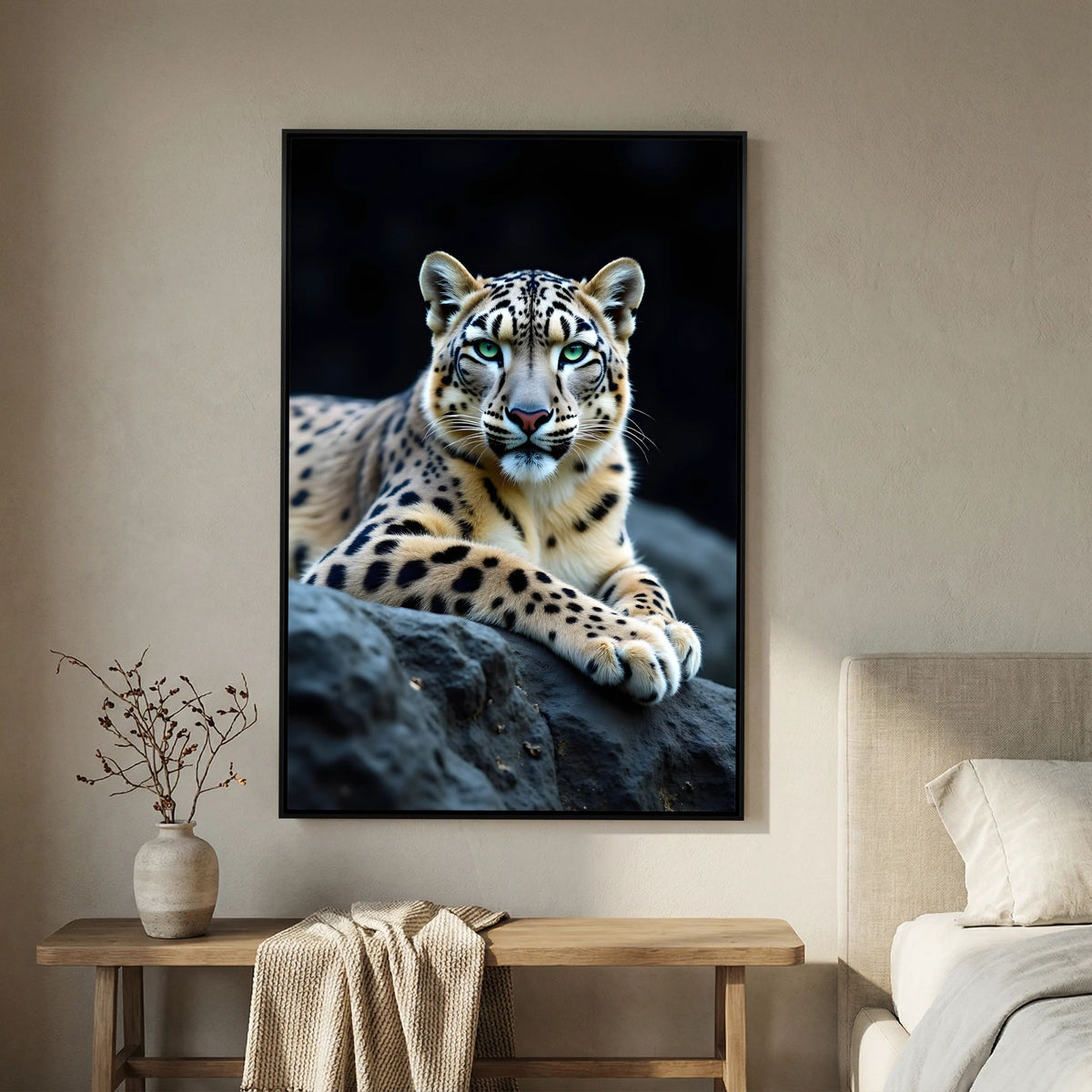 Snow Leopard Minimalist Big Cat Canvas