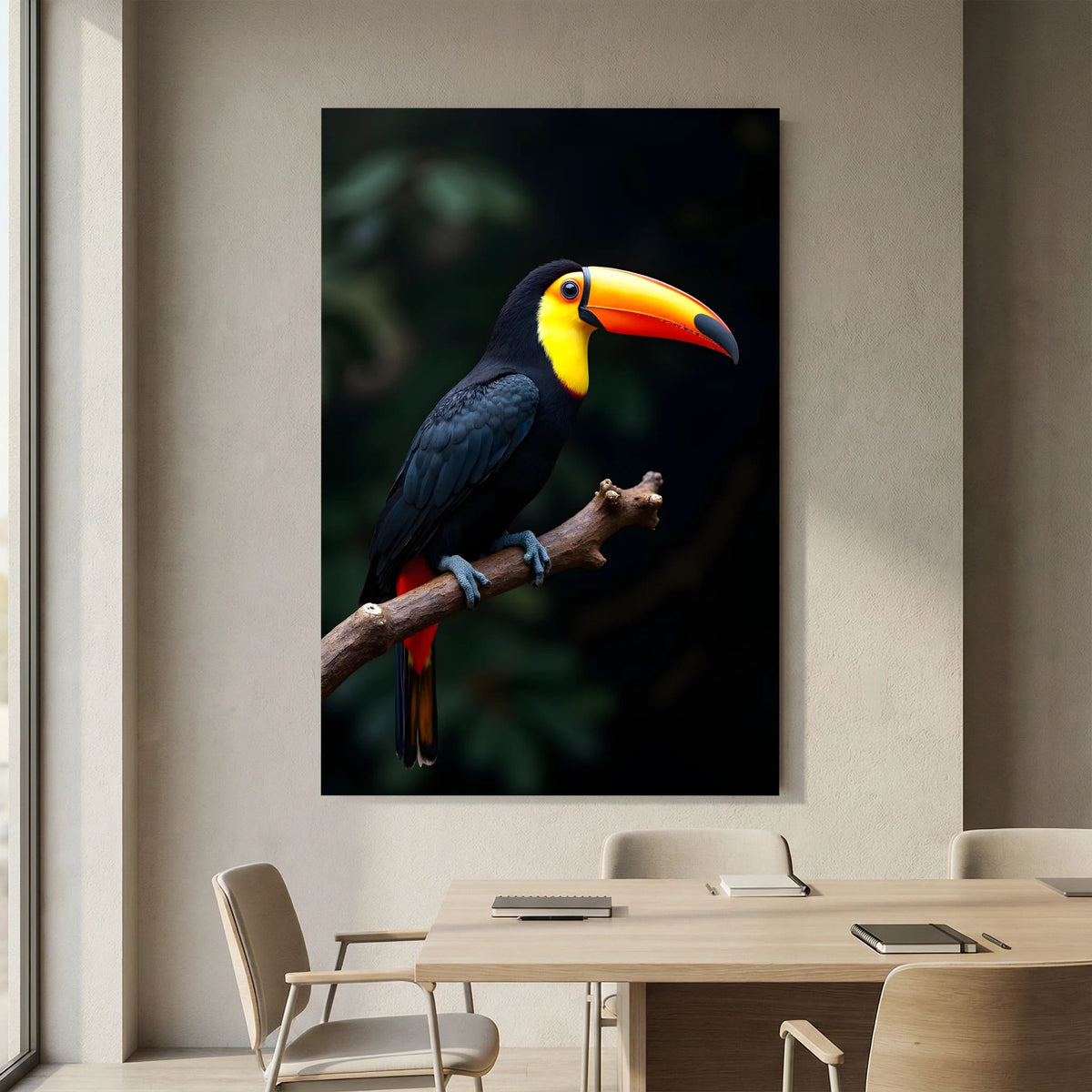 Toucan Wall Art Minimalist Canvas 