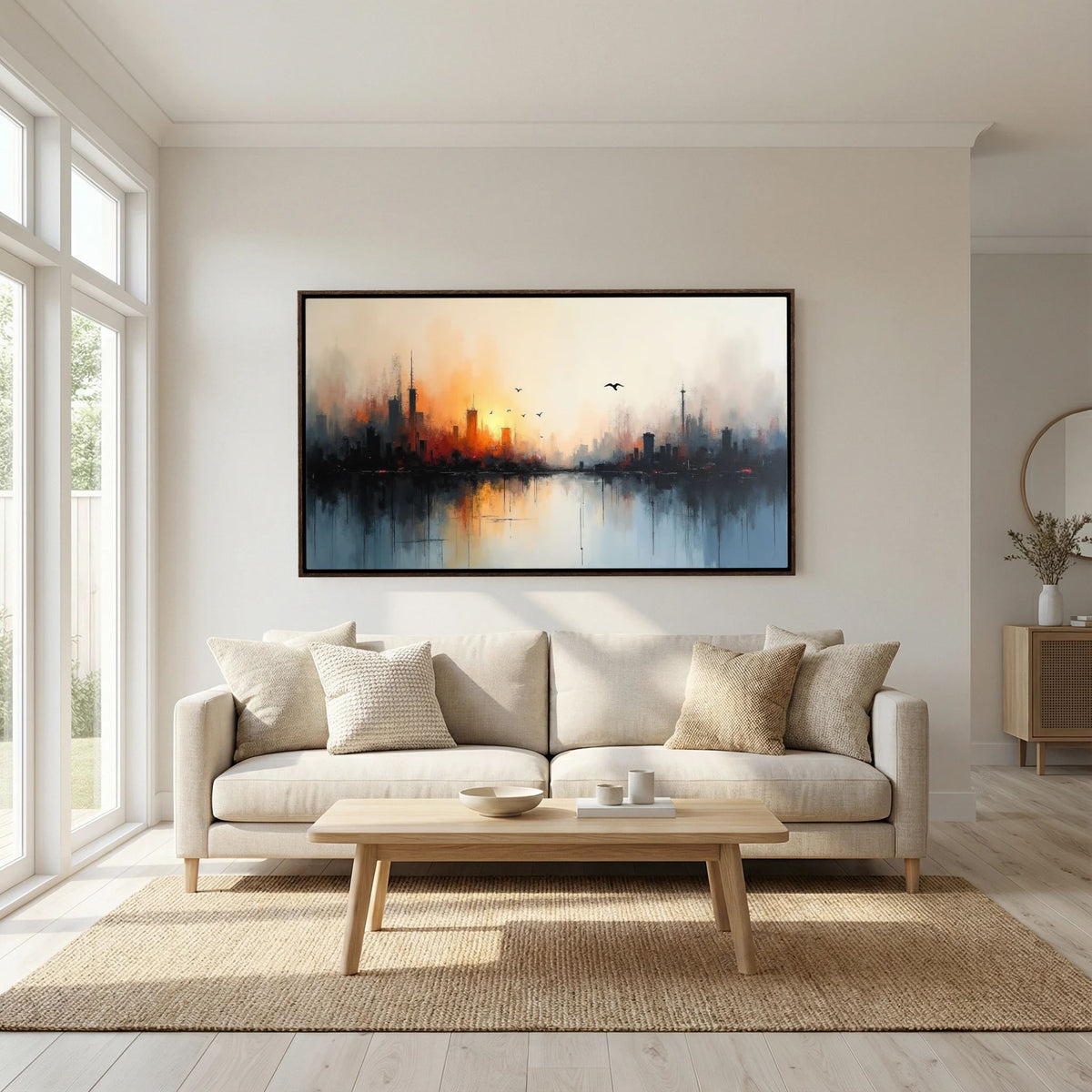 Cityscape At sunset Canvas Wall Art 