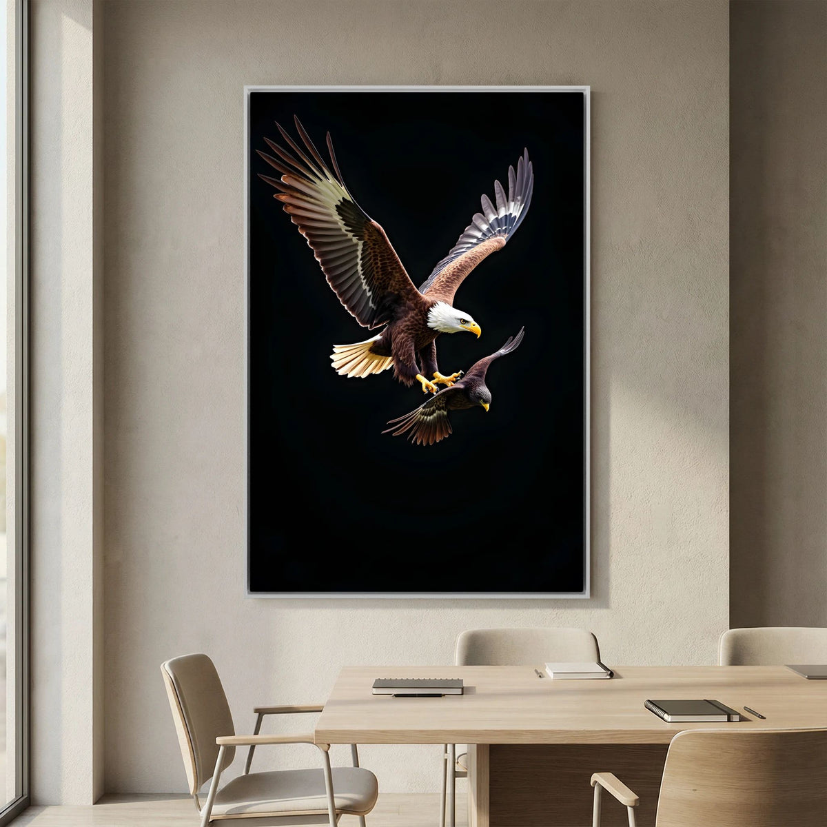 Eagle In Pursuit Minimalist Wall Canvas