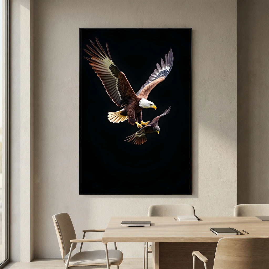 Eagle In Pursuit Minimalist Wall Canvas